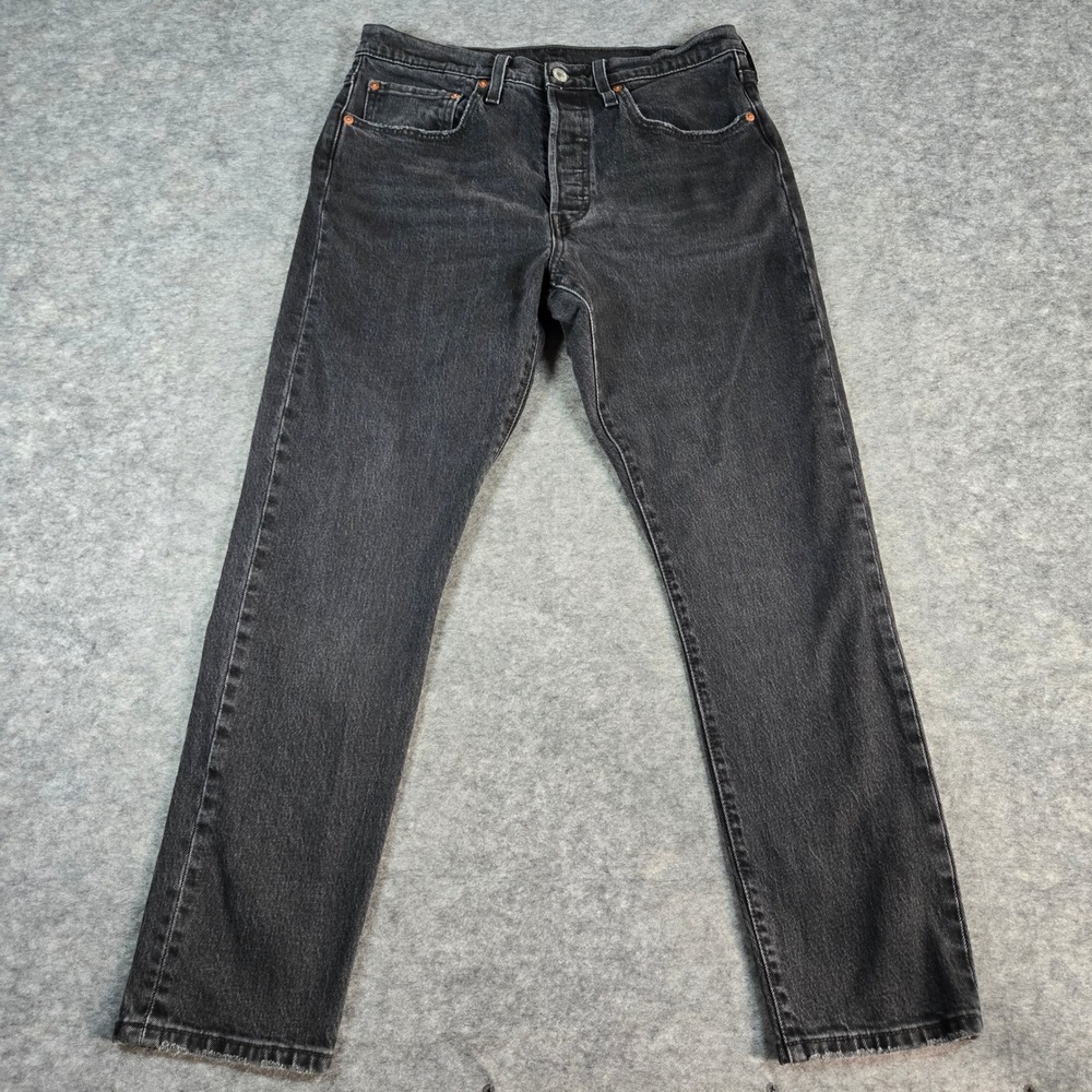Levi's Womens Black 501 Skinny Distressed Hem Jeans 30x28